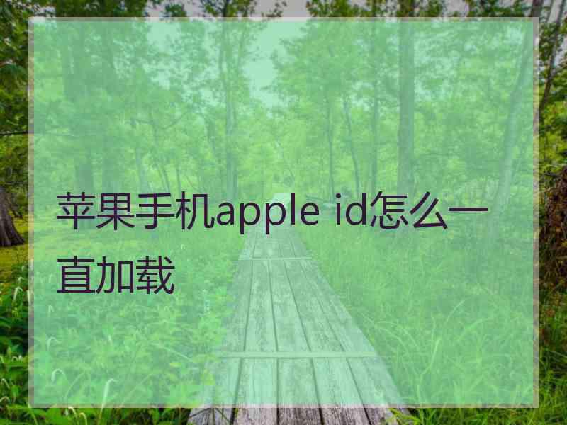 苹果手机apple id怎么一直加载