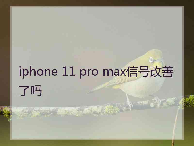 iphone 11 pro max信号改善了吗