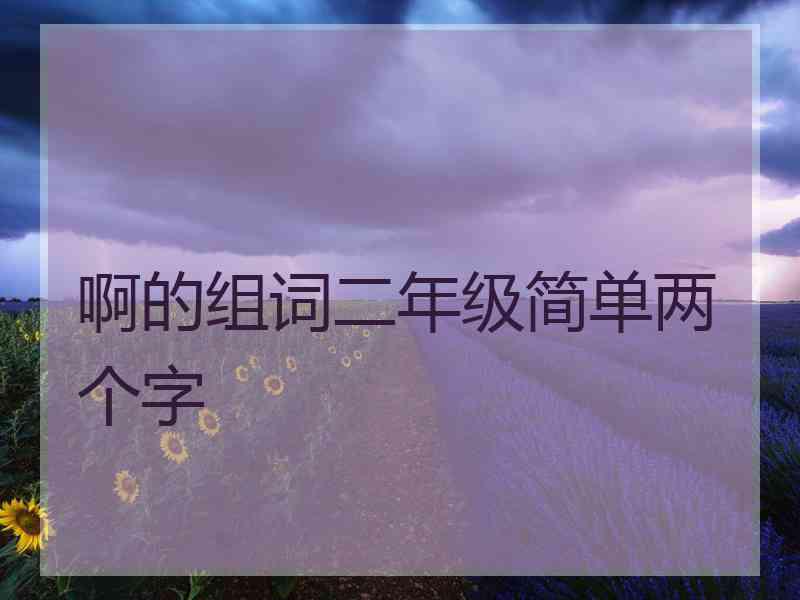 啊的组词二年级简单两个字