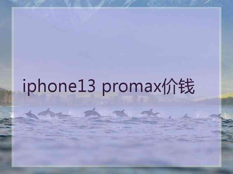 iphone13 promax价钱