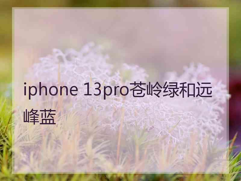 iphone 13pro苍岭绿和远峰蓝