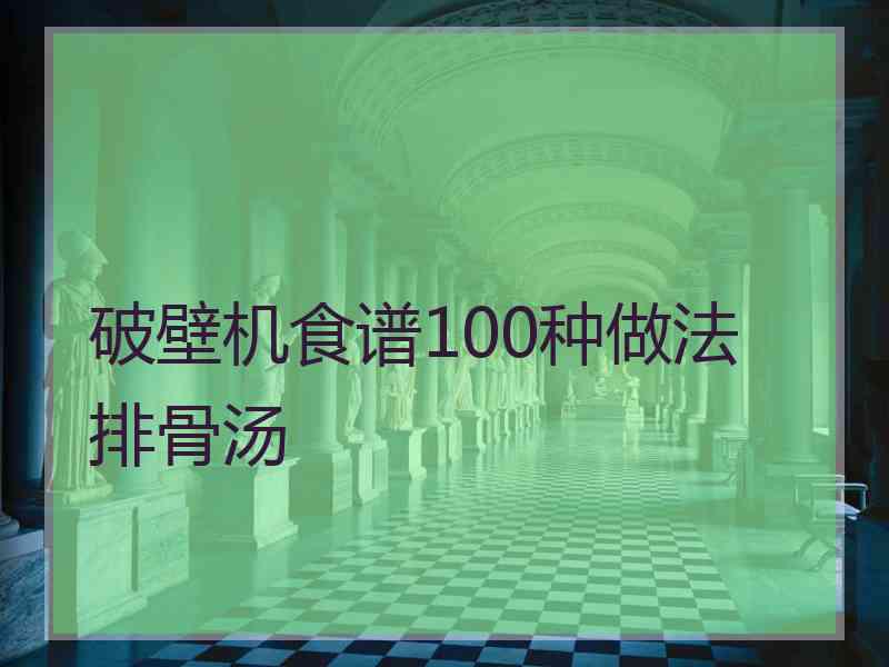 破壁机食谱100种做法 排骨汤