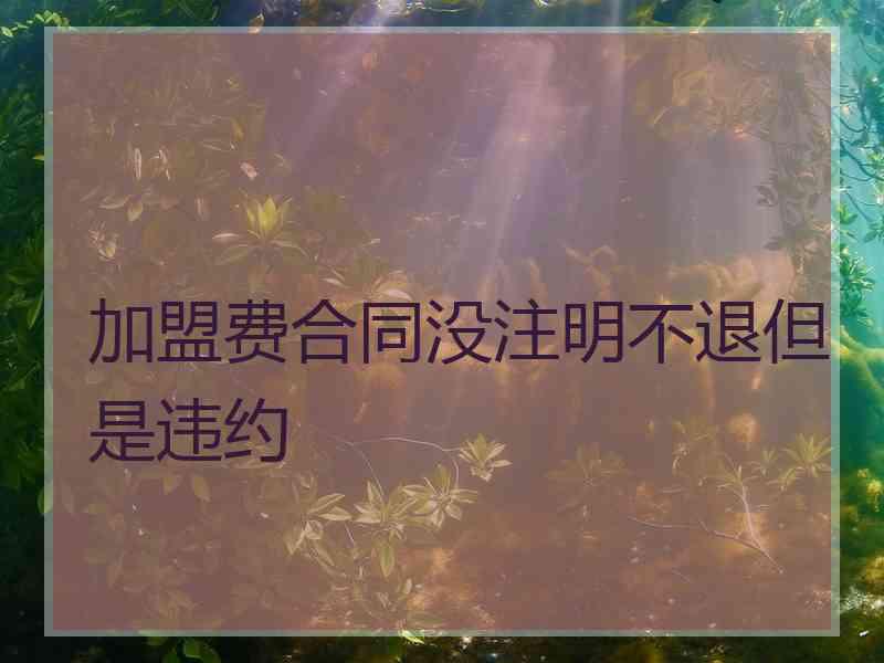 加盟费合同没注明不退但是违约