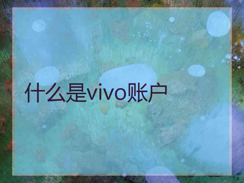 什么是vivo账户