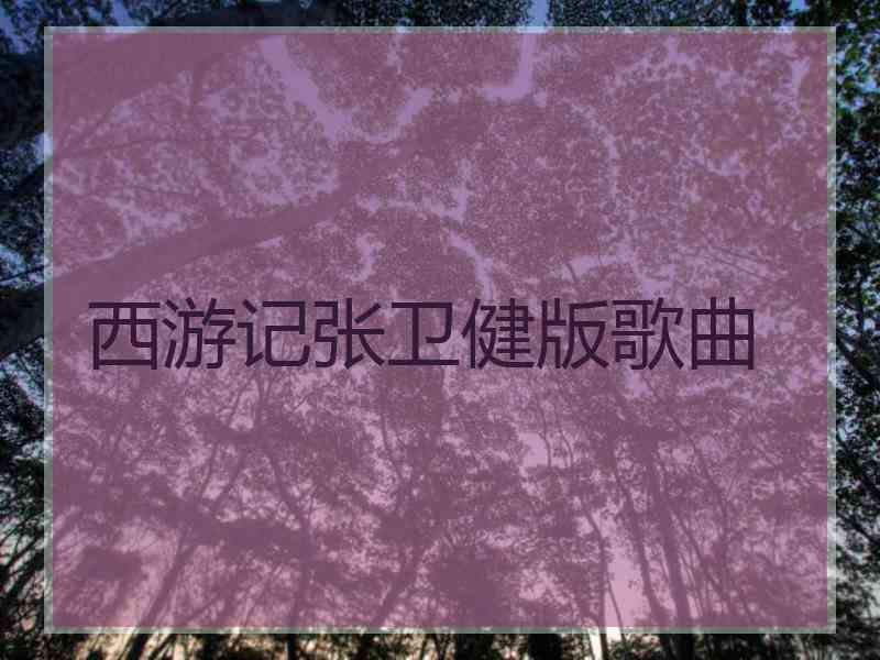 西游记张卫健版歌曲