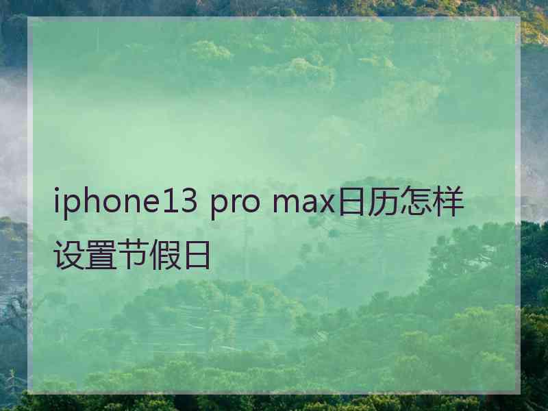 iphone13 pro max日历怎样设置节假日