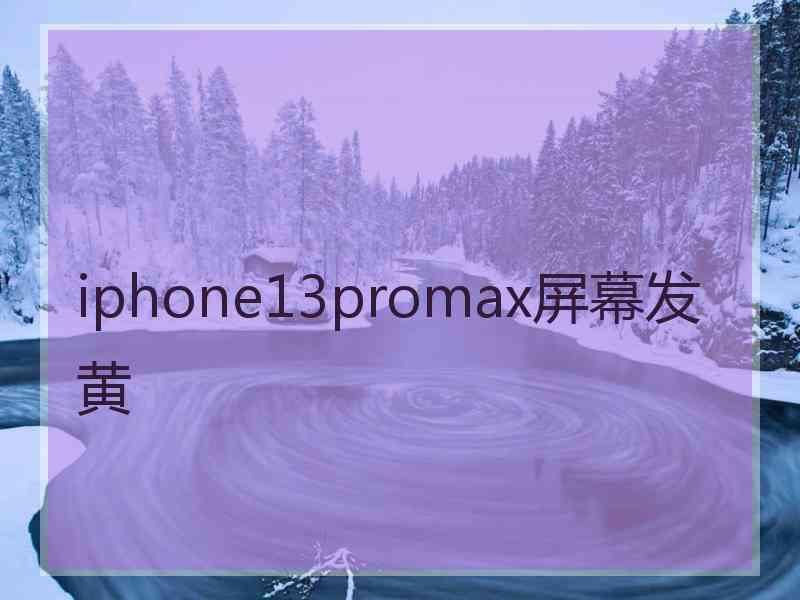 iphone13promax屏幕发黄