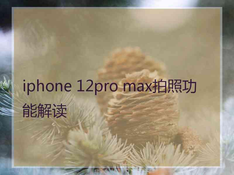 iphone 12pro max拍照功能解读