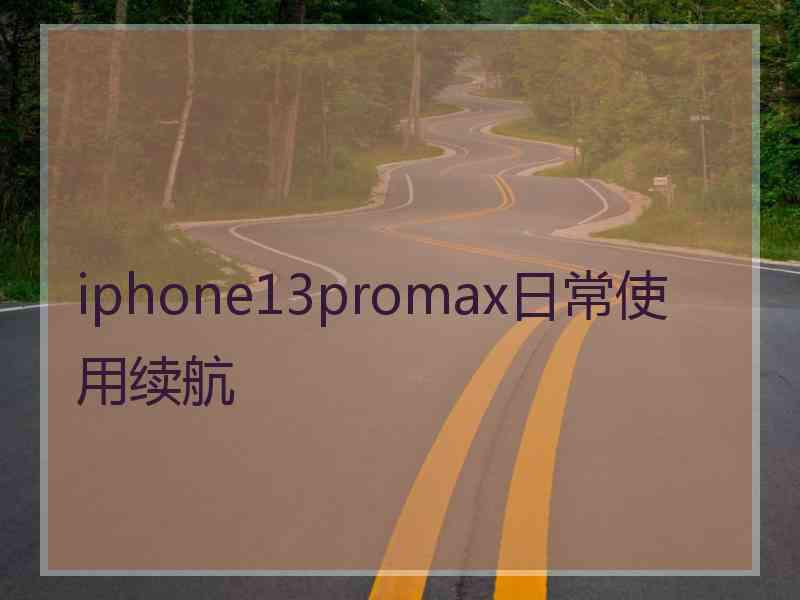 iphone13promax日常使用续航