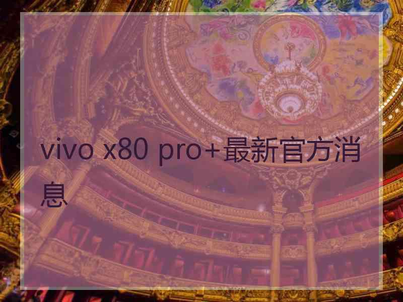 vivo x80 pro+最新官方消息