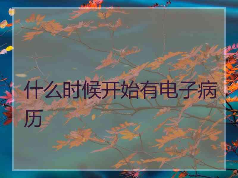 什么时候开始有电子病历