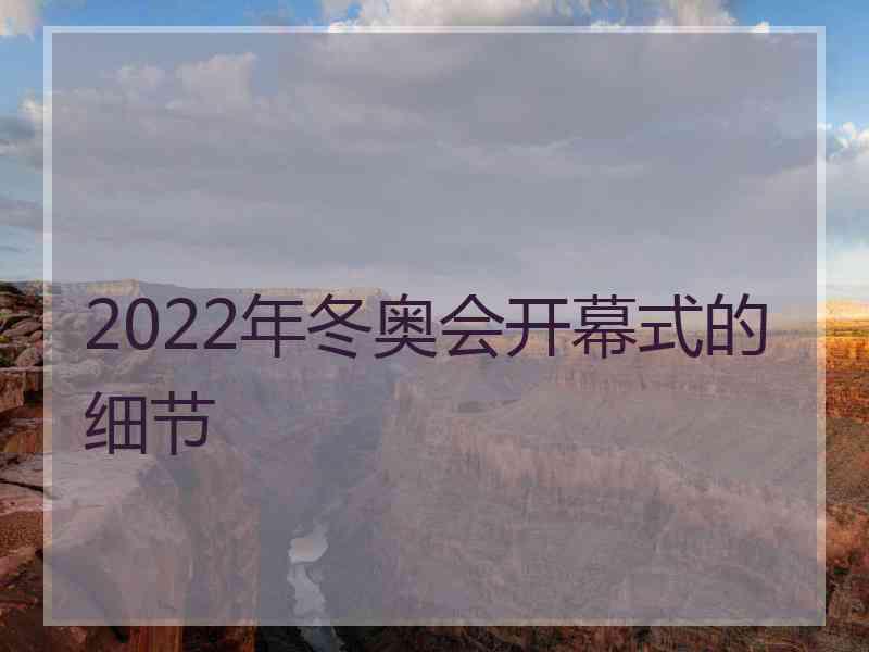 2022年冬奥会开幕式的细节