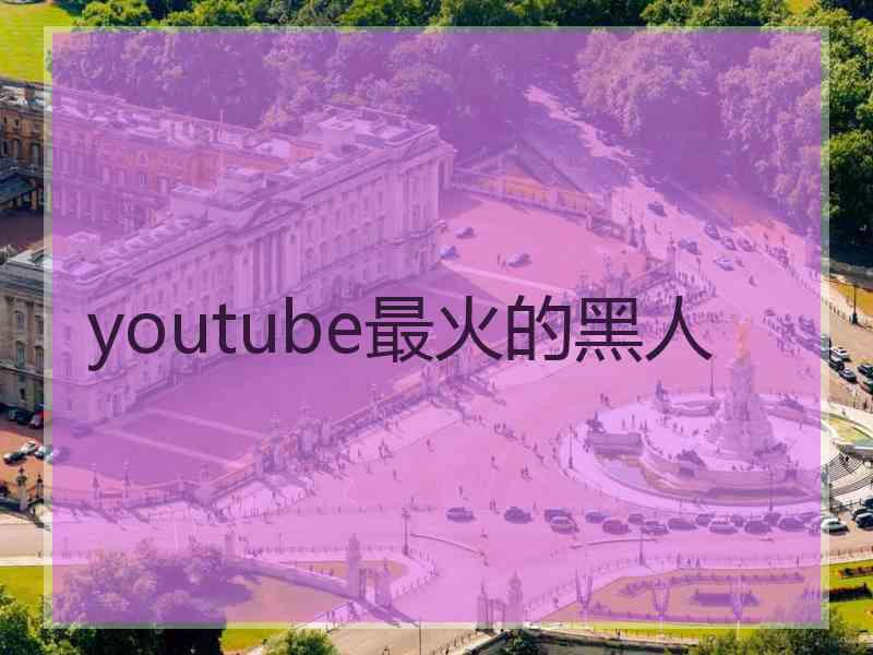 youtube最火的黑人