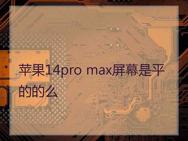 苹果14pro max屏幕是平的的么