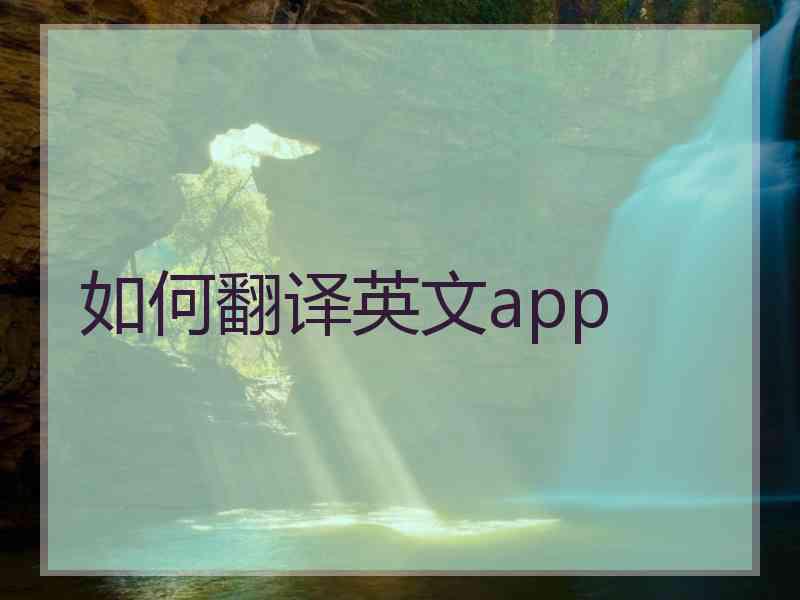 如何翻译英文app