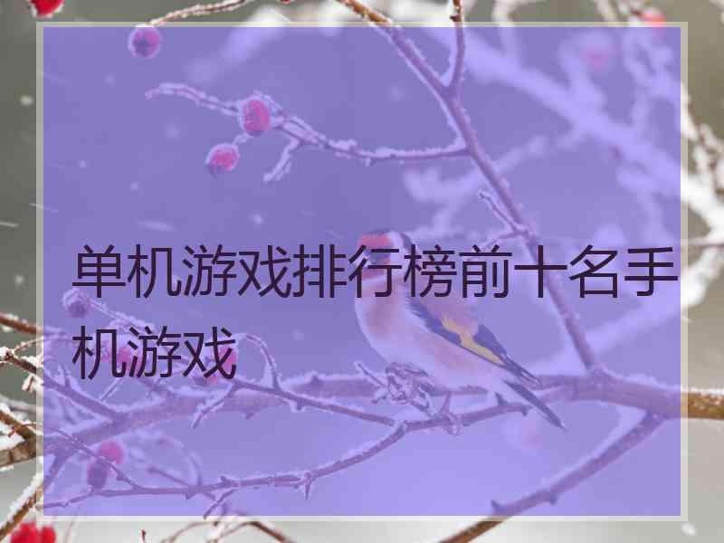 单机游戏排行榜前十名手机游戏