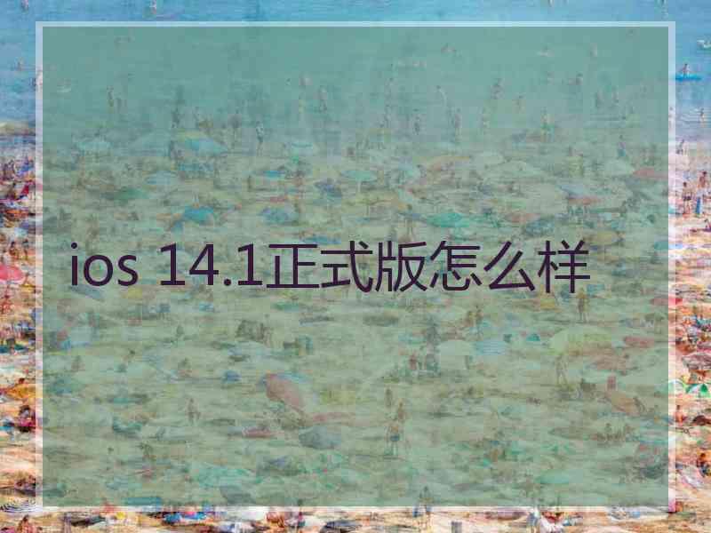 ios 14.1正式版怎么样