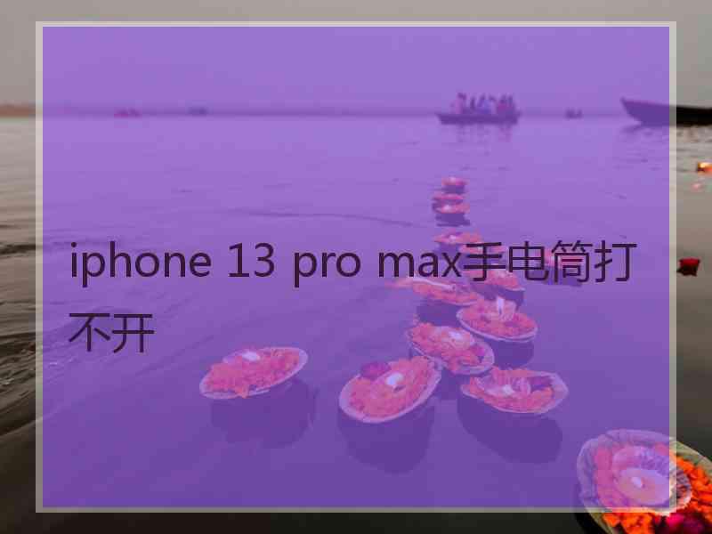 iphone 13 pro max手电筒打不开