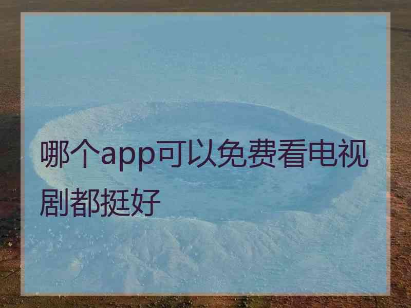 哪个app可以免费看电视剧都挺好