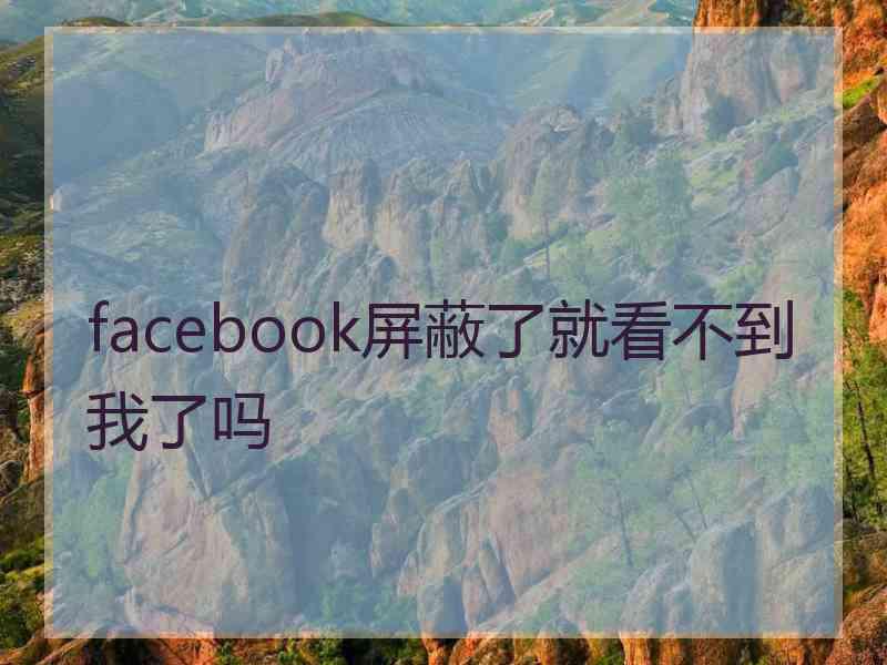 facebook屏蔽了就看不到我了吗