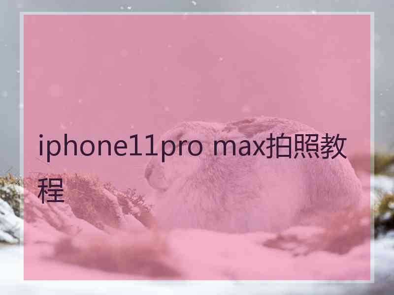 iphone11pro max拍照教程