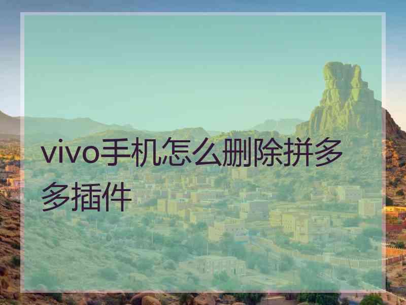 vivo手机怎么删除拼多多插件