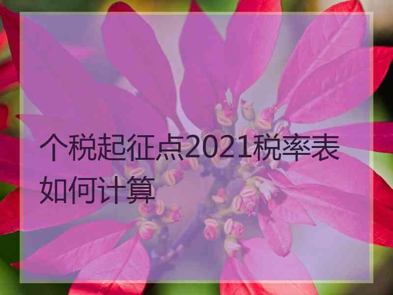 个税起征点2021税率表如何计算