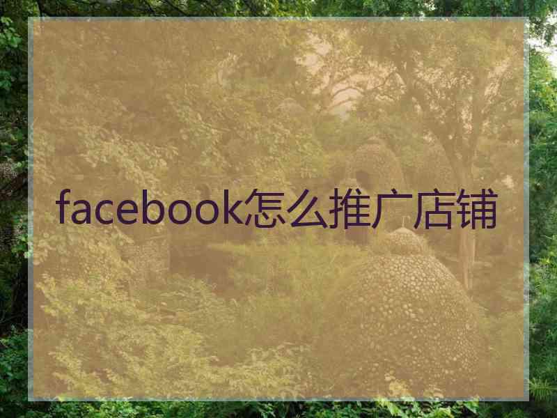 facebook怎么推广店铺