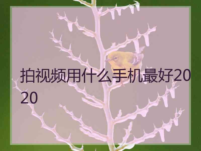 拍视频用什么手机最好2020