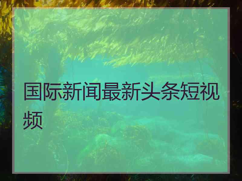 国际新闻最新头条短视频