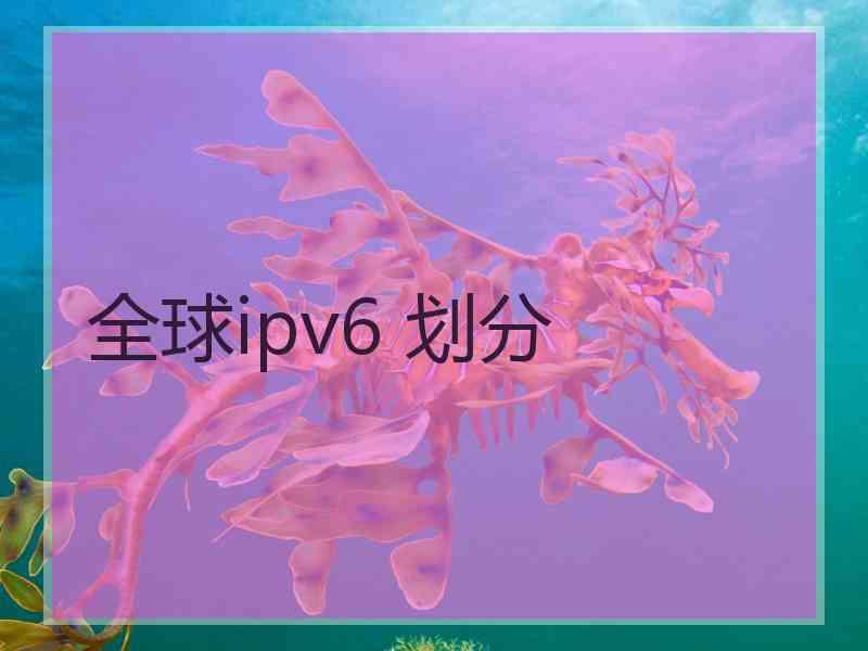 全球ipv6 划分