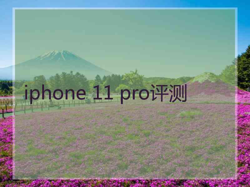 iphone 11 pro评测