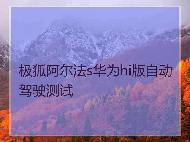 极狐阿尔法s华为hi版自动驾驶测试