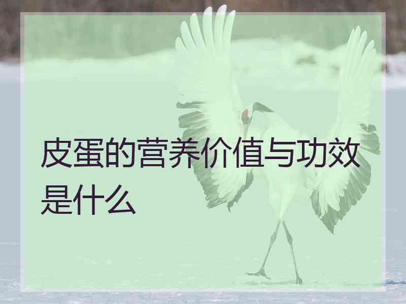 皮蛋的营养价值与功效是什么