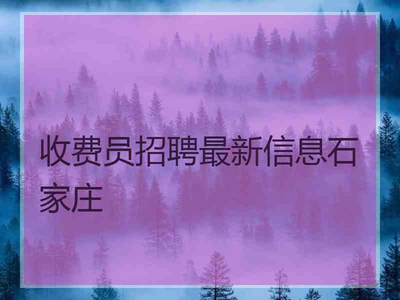 收费员招聘最新信息石家庄