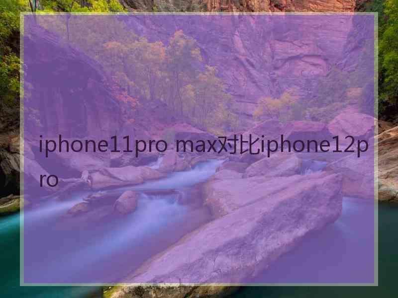 iphone11pro max对比iphone12pro