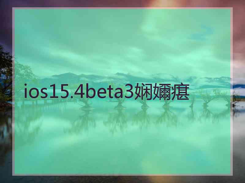 ios15.4beta3娴嬭瘎