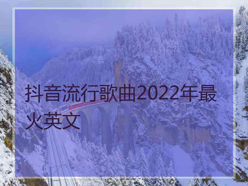 抖音流行歌曲2022年最火英文