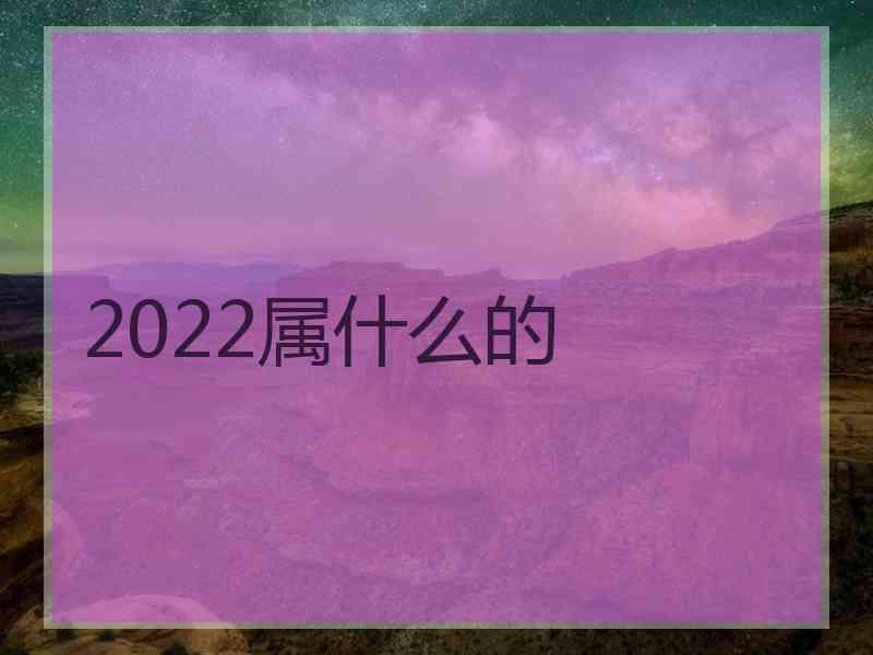 2022属什么的