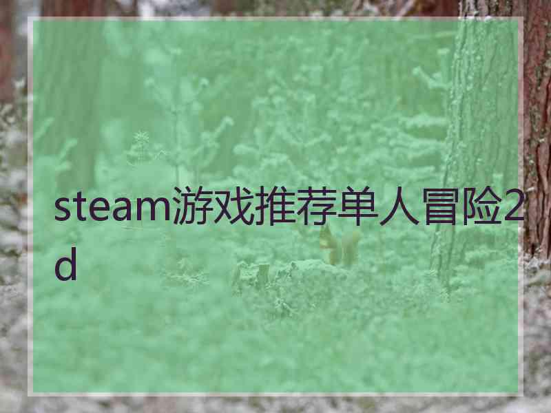 steam游戏推荐单人冒险2d