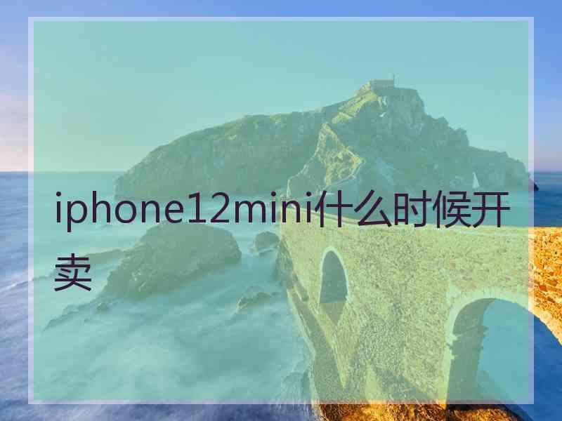 iphone12mini什么时候开卖