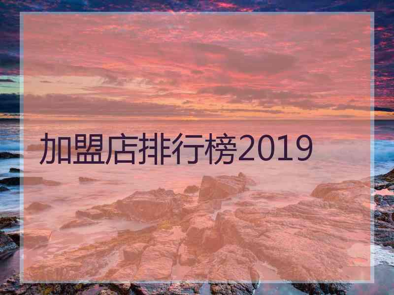 加盟店排行榜2019