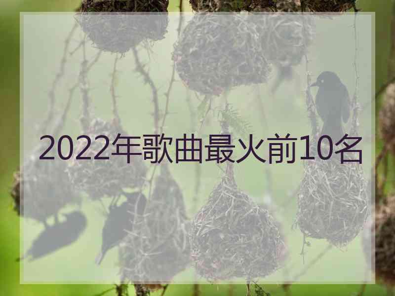 2022年歌曲最火前10名