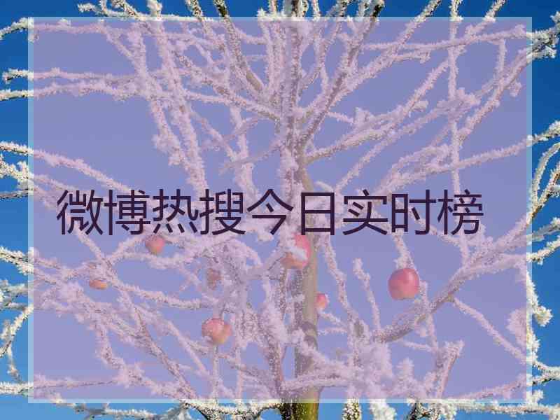 微博热搜今日实时榜