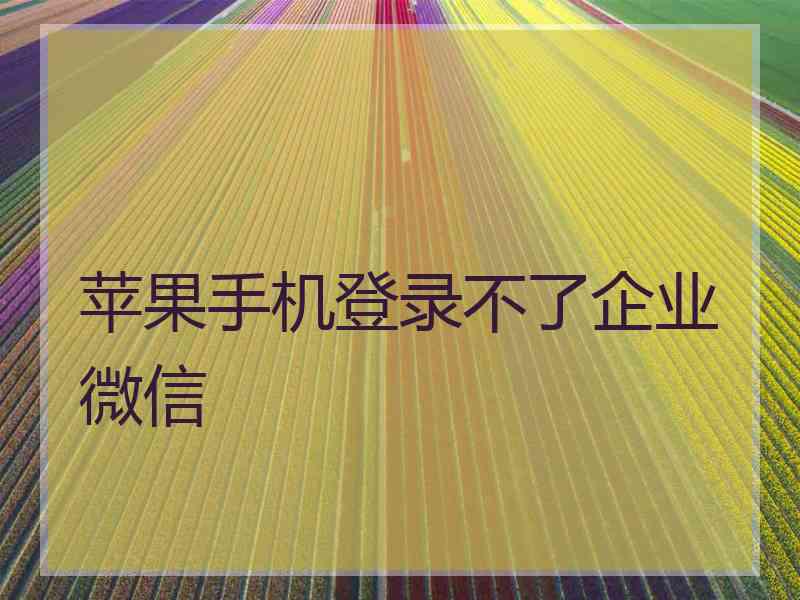 苹果手机登录不了企业微信