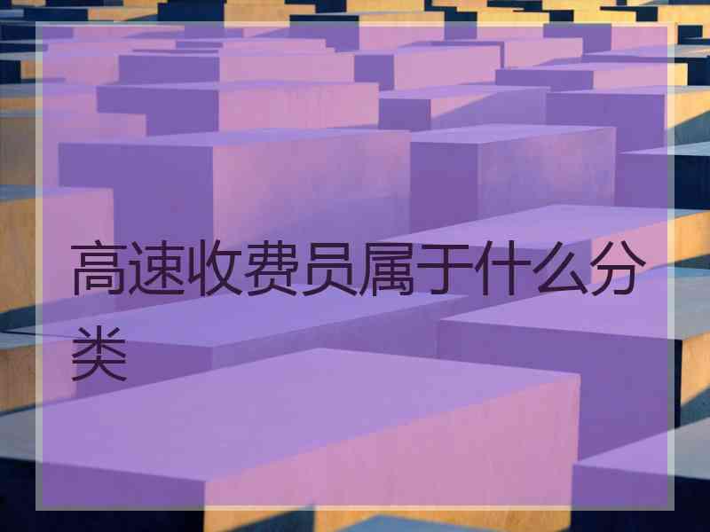 高速收费员属于什么分类