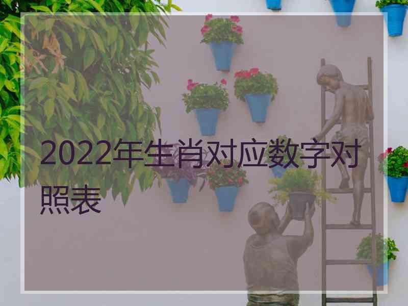 2022年生肖对应数字对照表