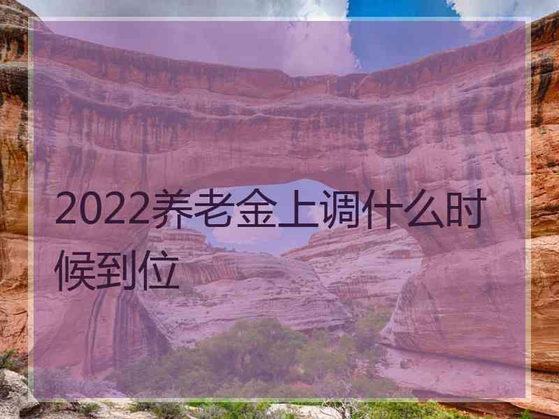 2022养老金上调什么时候到位