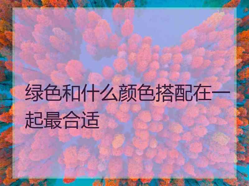 绿色和什么颜色搭配在一起最合适