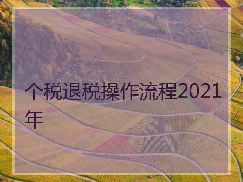 个税退税操作流程2021年